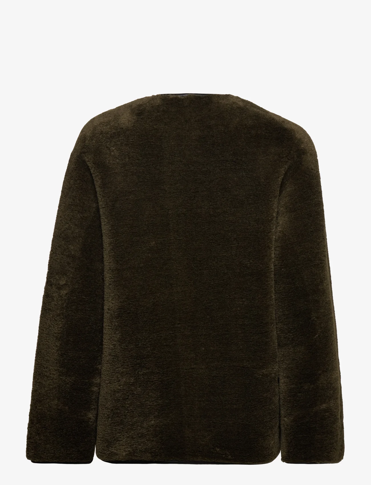 Mango - Fur-effect coat with appliqués - fake fur jakker - beige - khaki - 1