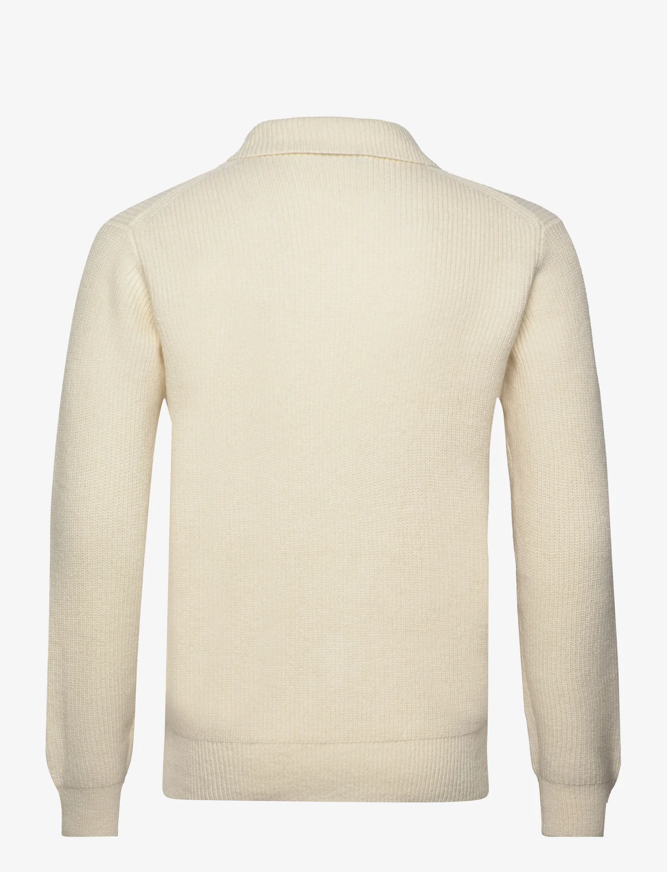Mango - Ribbed wool polo shirt - polostrik - natural white - 1