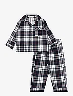 Two-pieces check long pyjamas - NAVY
