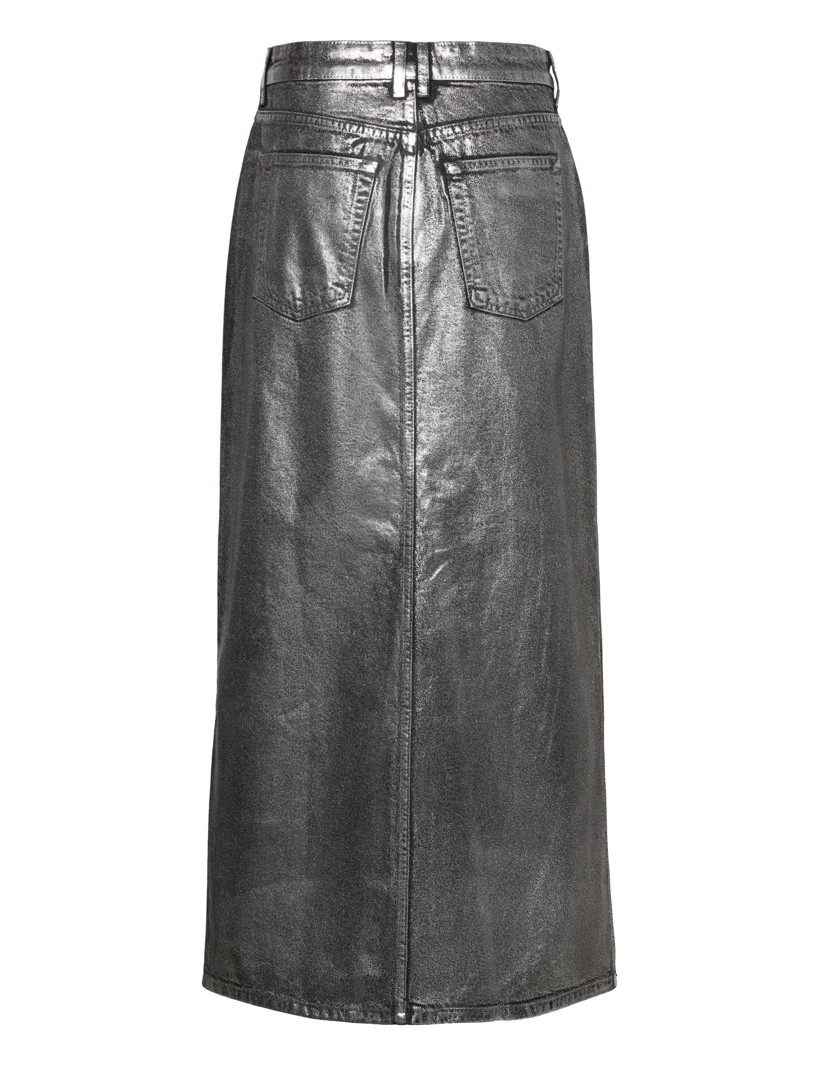 Mango - Long foil denim skirt - midi skirts - black - 1