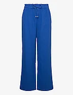 Elastic waist cotton trousers - MEDIUM BLUE