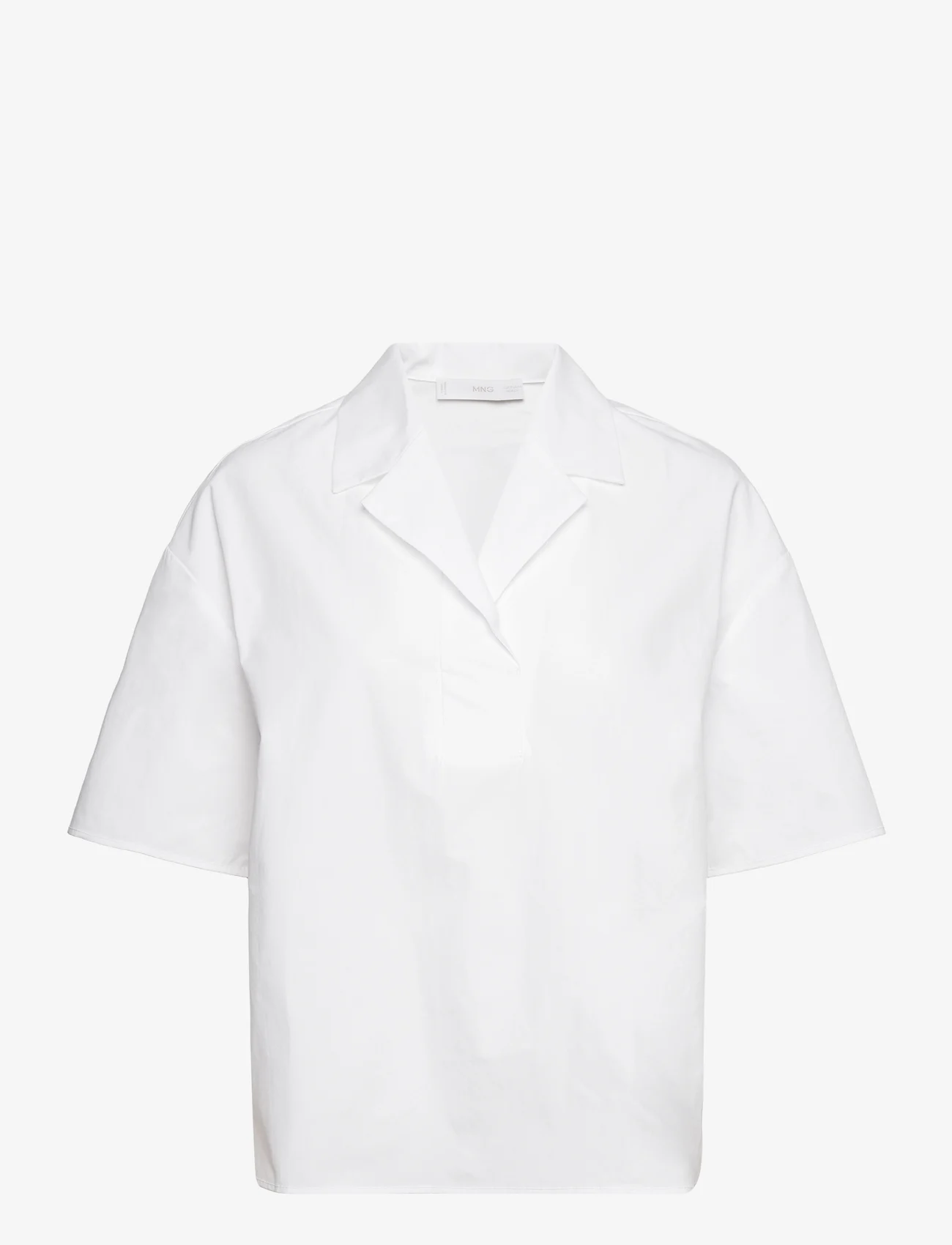 Mango - Short sleeved cotton shirt - kortærmede skjorter - natural white - 0