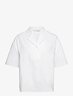 Short sleeved cotton shirt - NATURAL WHITE