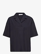 Short sleeved cotton shirt - NAVY