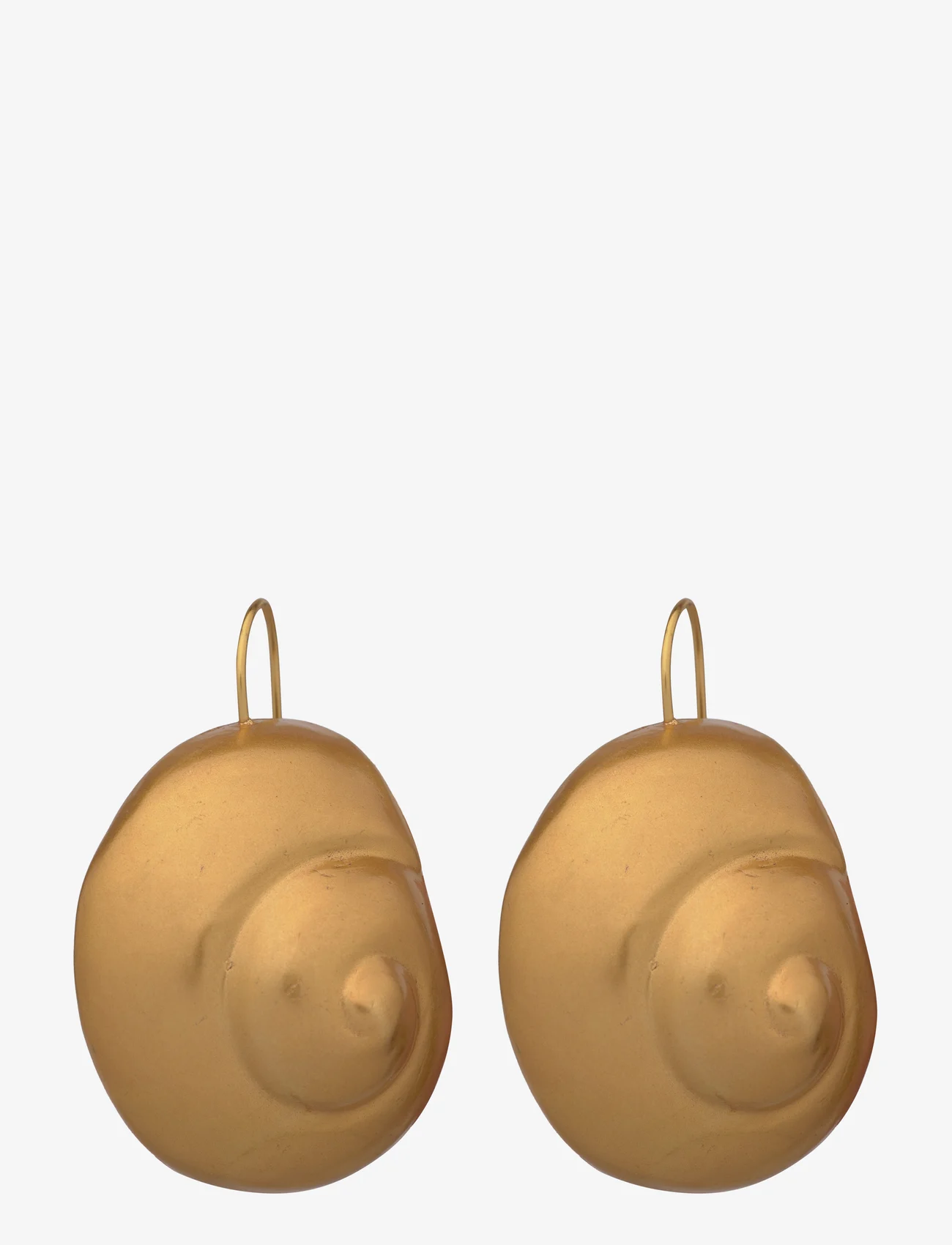 Mango - Metallic shell earrings - hengende øredobber - gold - 0