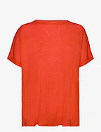 Oversized linen t-shirt - ORANGE