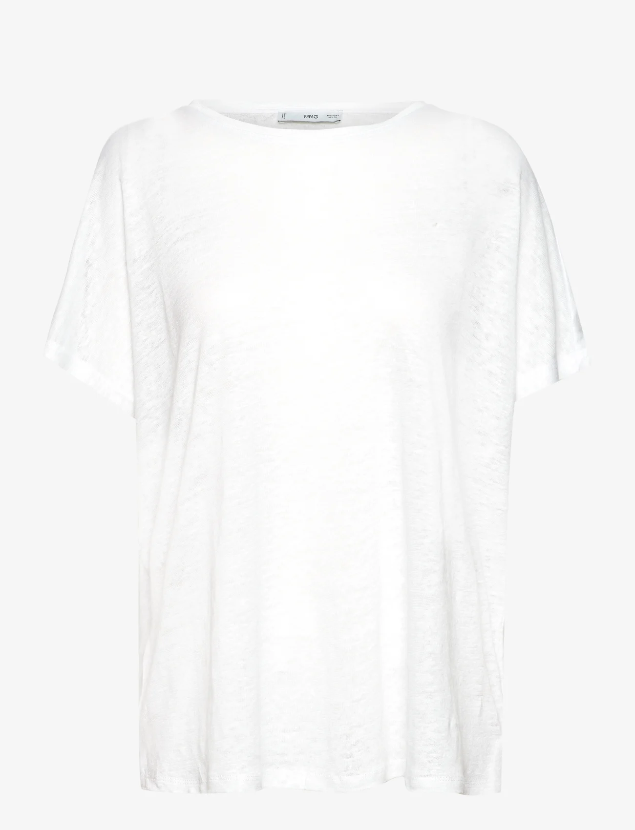 Mango - Oversized linen t-shirt - de laveste prisene - white - 0