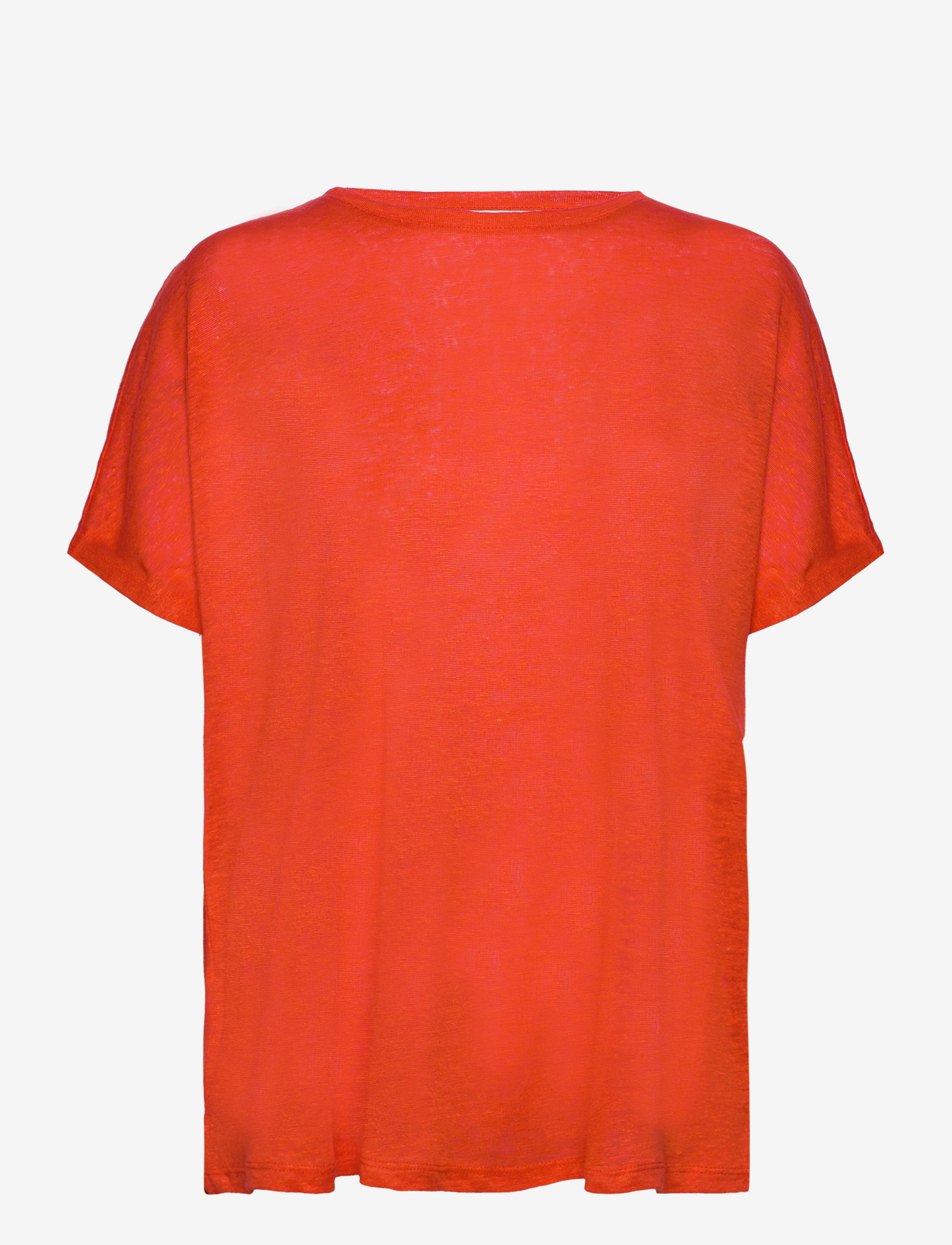Mango - Oversized linen t-shirt - herbstliche kleidung - orange - 0