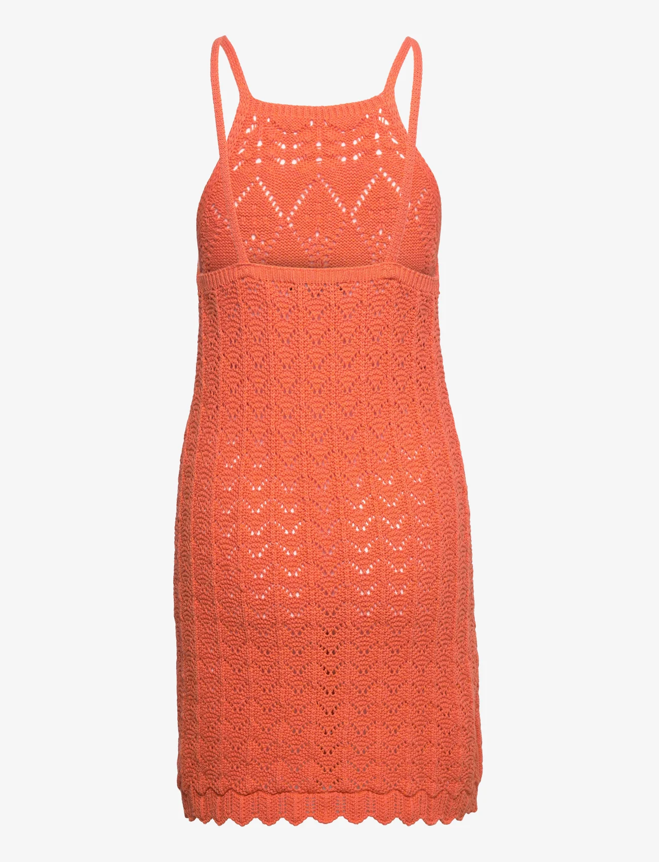 Mango - Halter-neck knitted dress - sommerkjoler - lt-pastel orange - 1