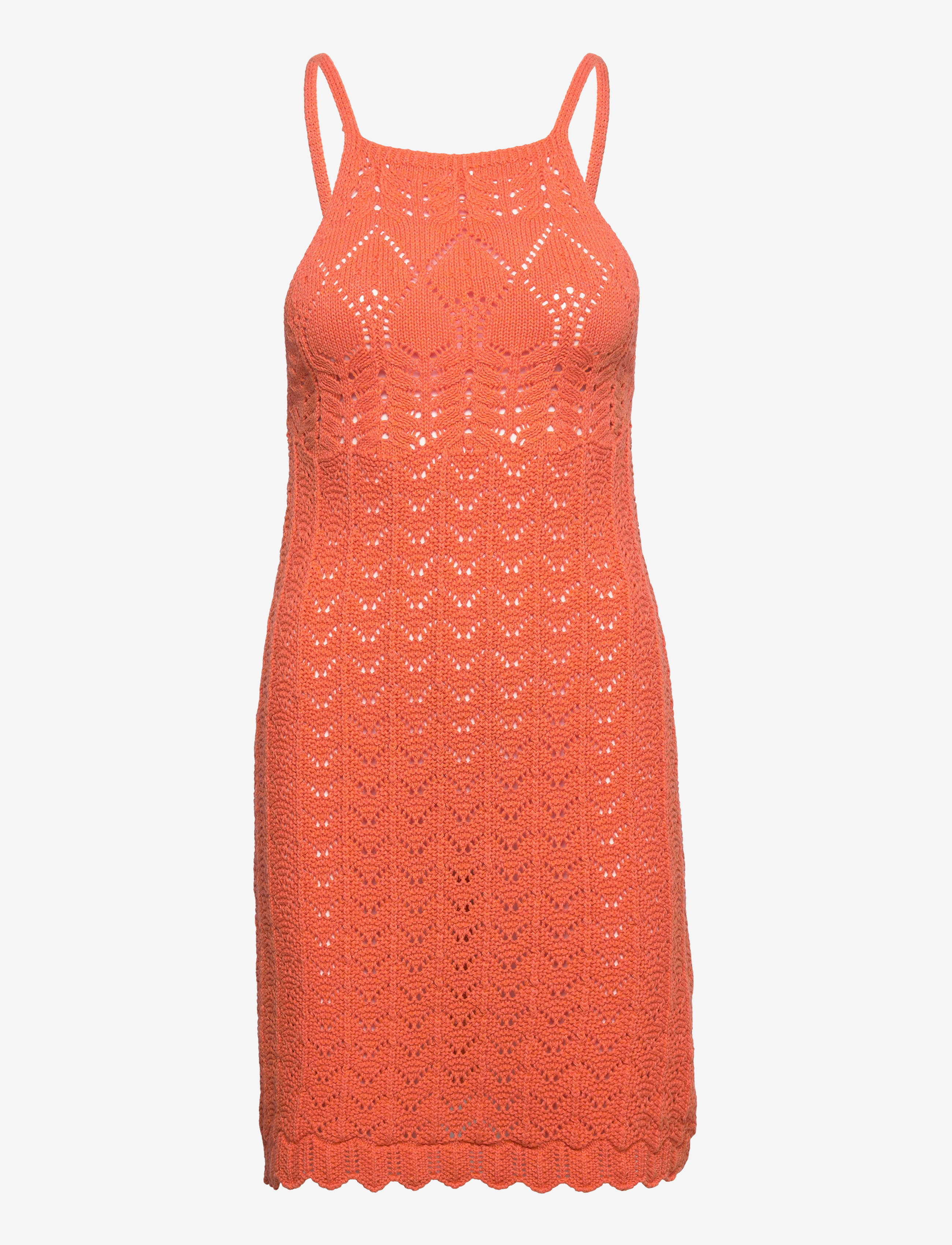Mango Halter-neck knitted dress - Strikkjoler - LT-PASTEL ORANGE / orange