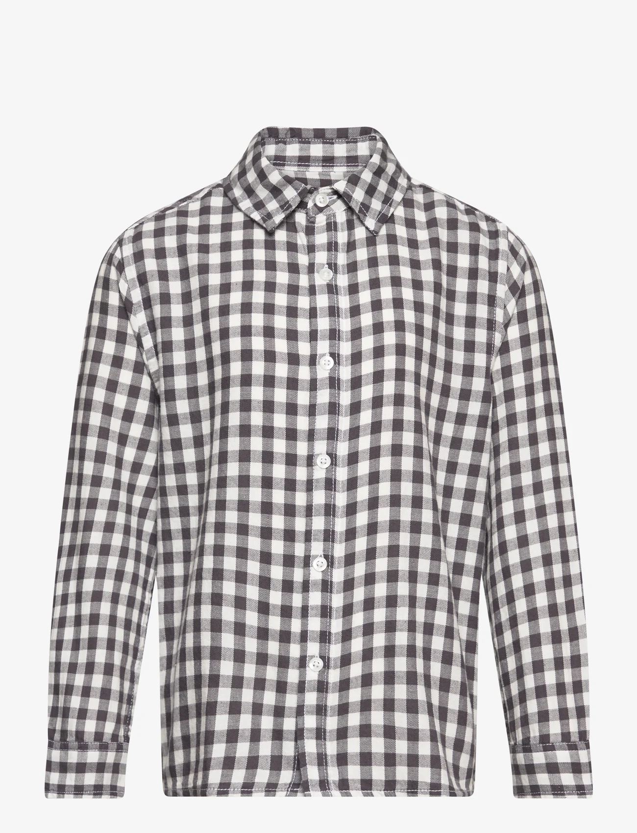 Mango - Regular-fit check shirt - langermede skjorter - charcoal - 0