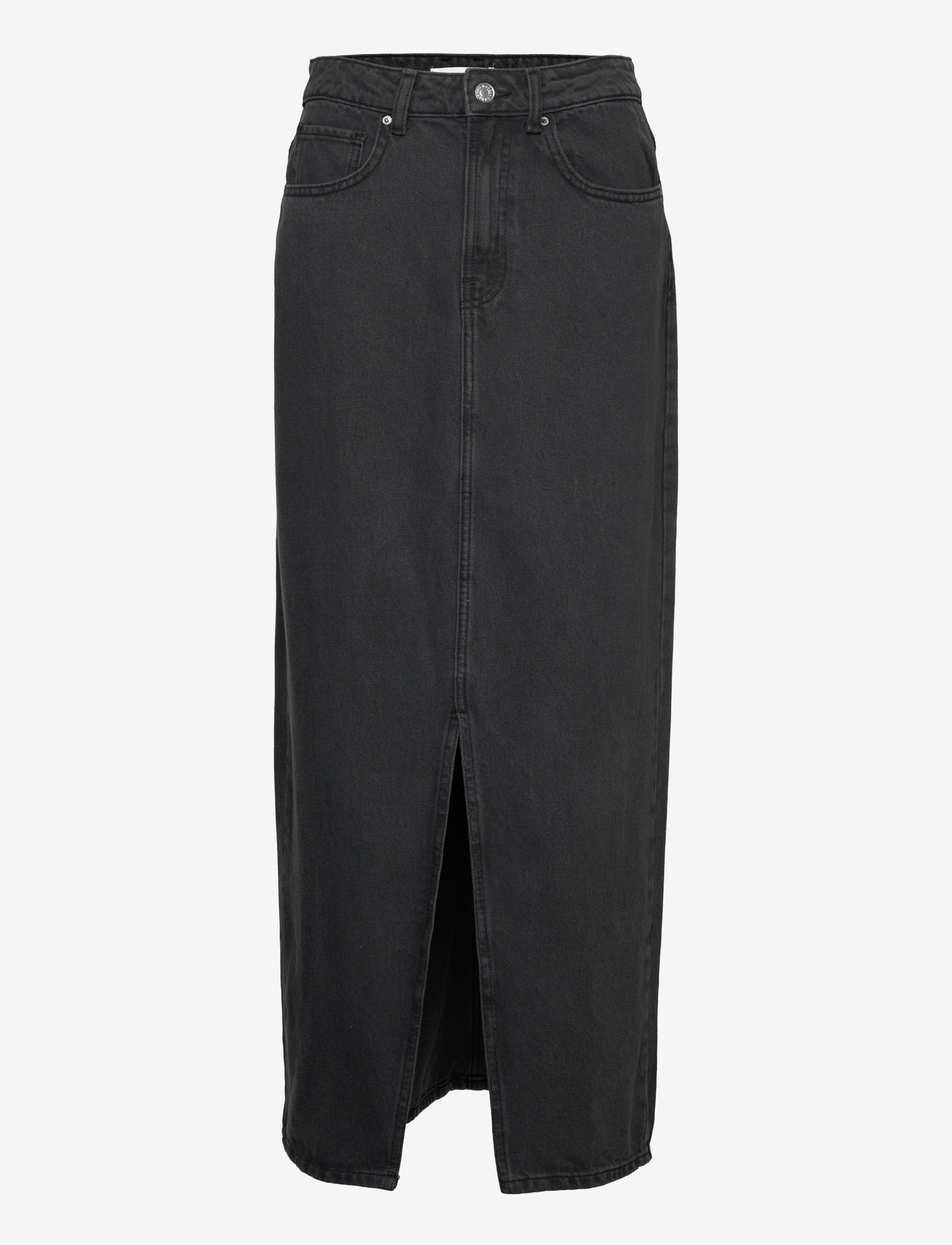 Mango - Slit denim skirt - maksiseelikud - open grey - 0