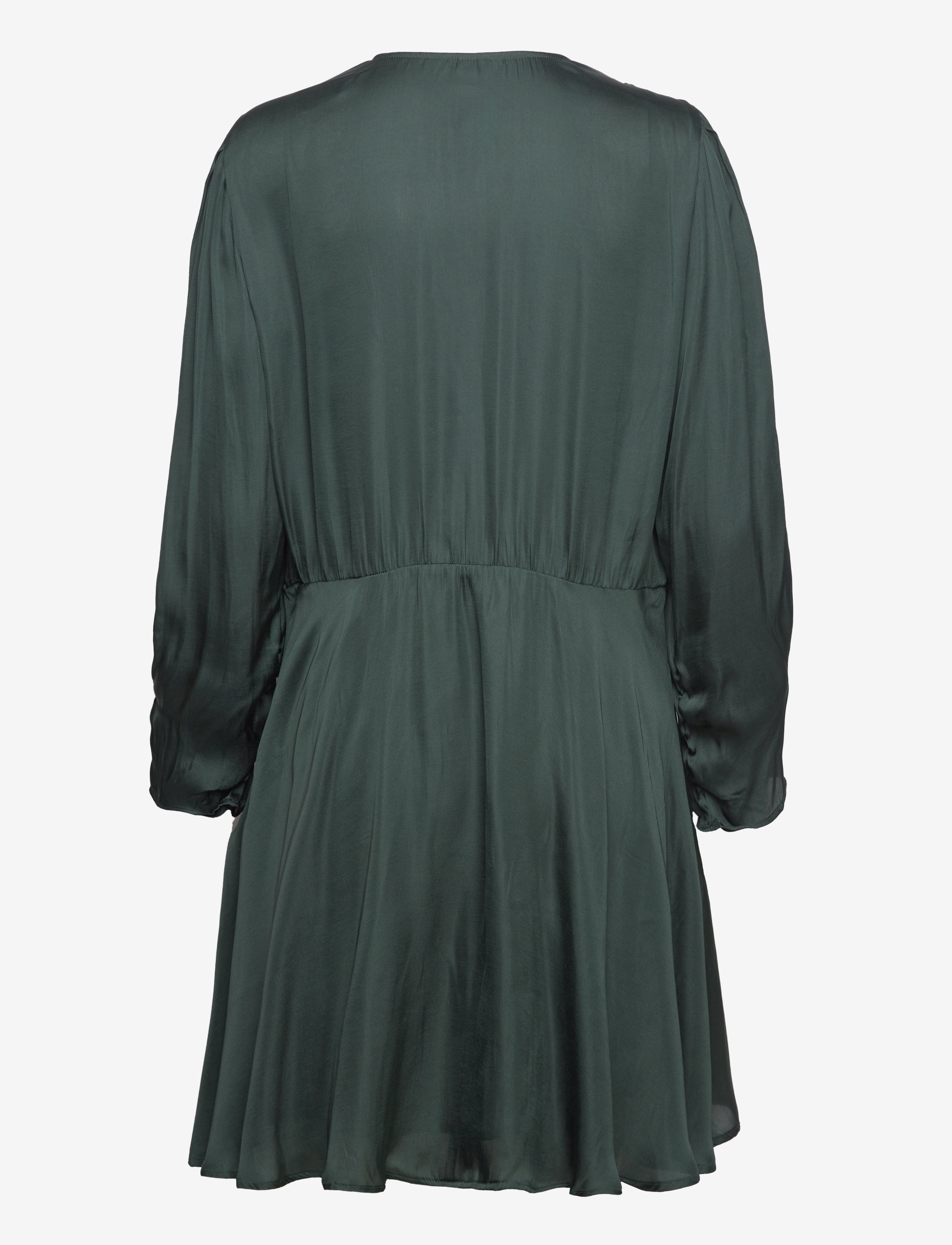 Mango - Wrapped satin dress - korte kjoler - dark green - 1