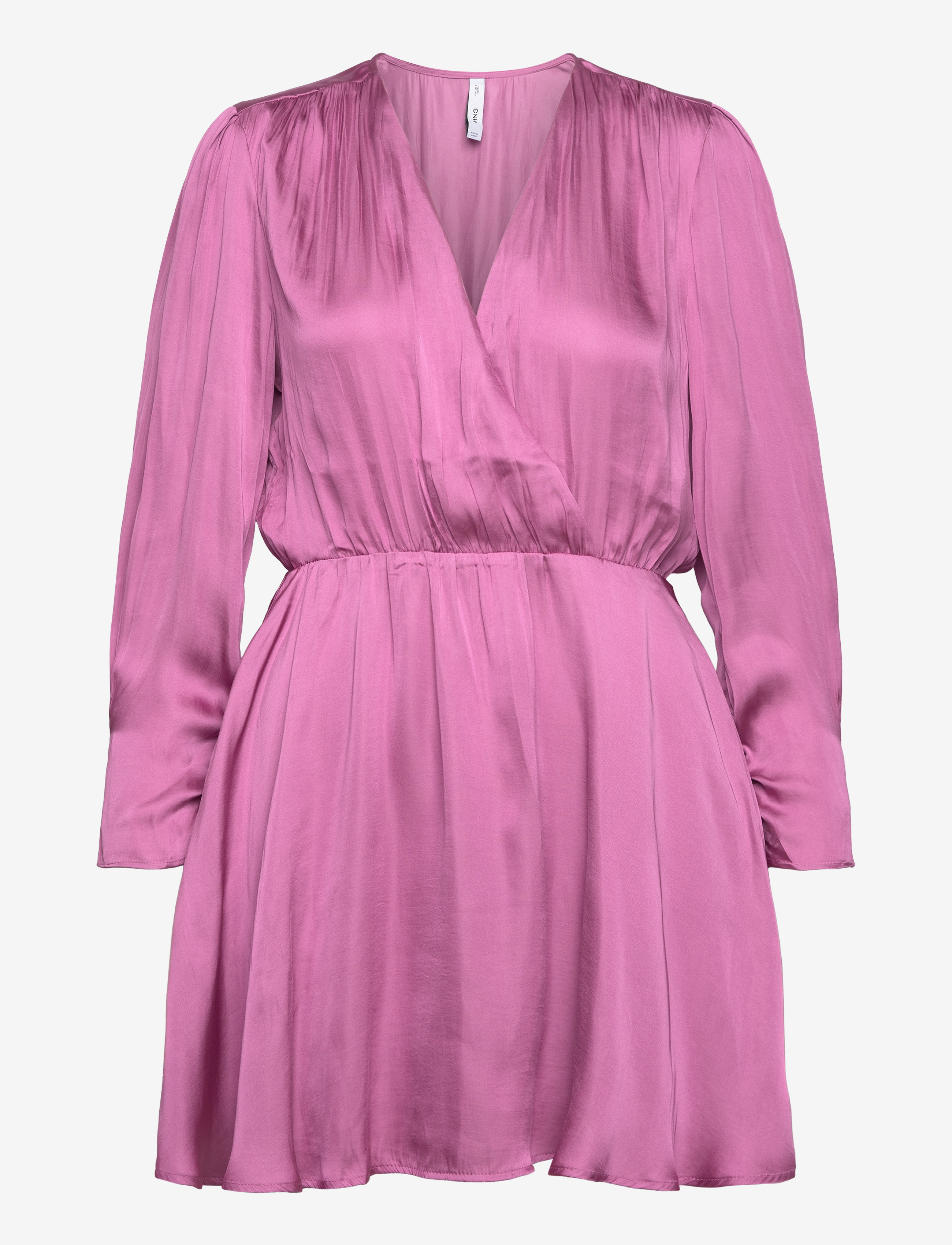 MANGO Wrapped Satin Kleid Pink - XS - Damen