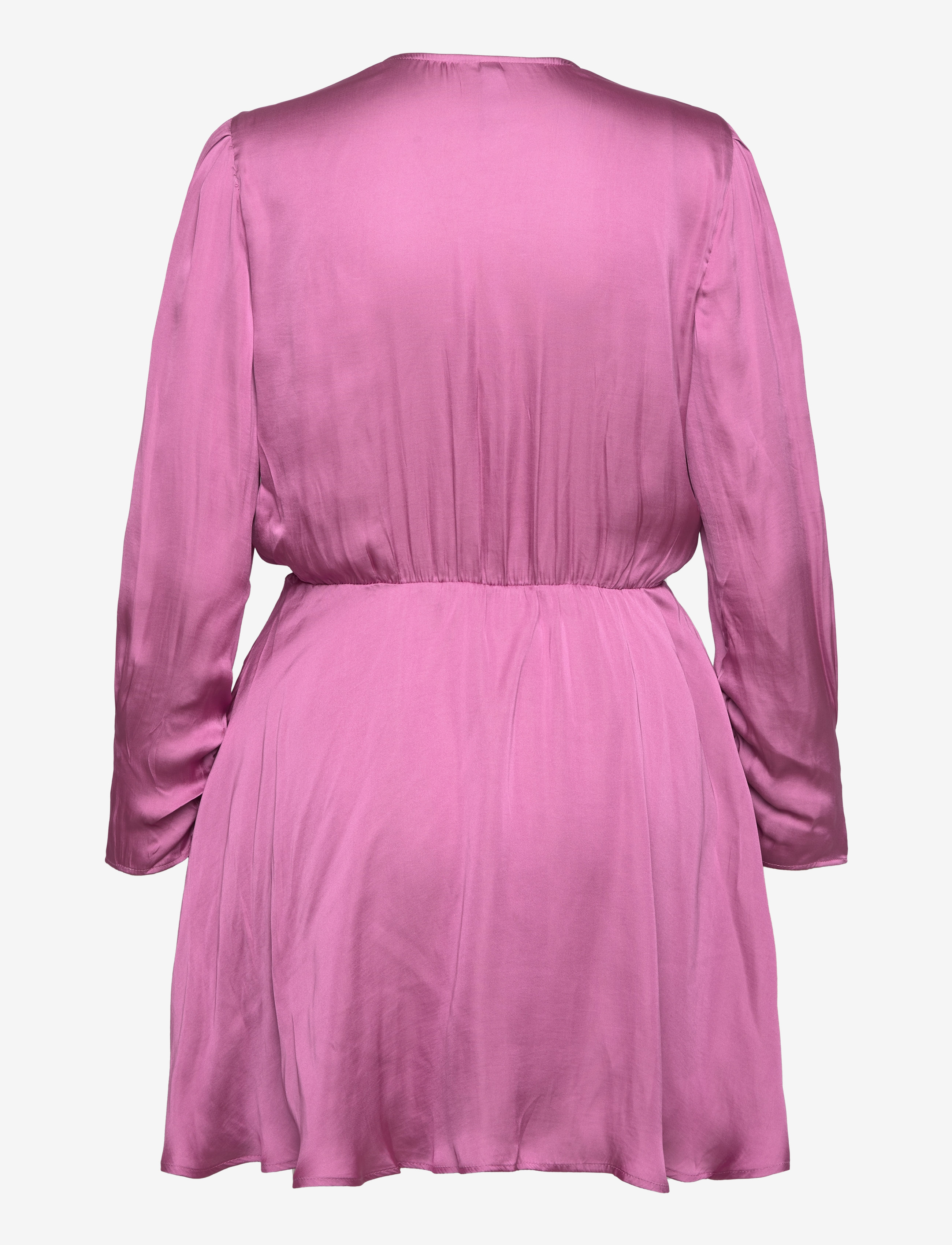 Mango - Wrapped satin dress - kurze kleider - pink - 1
