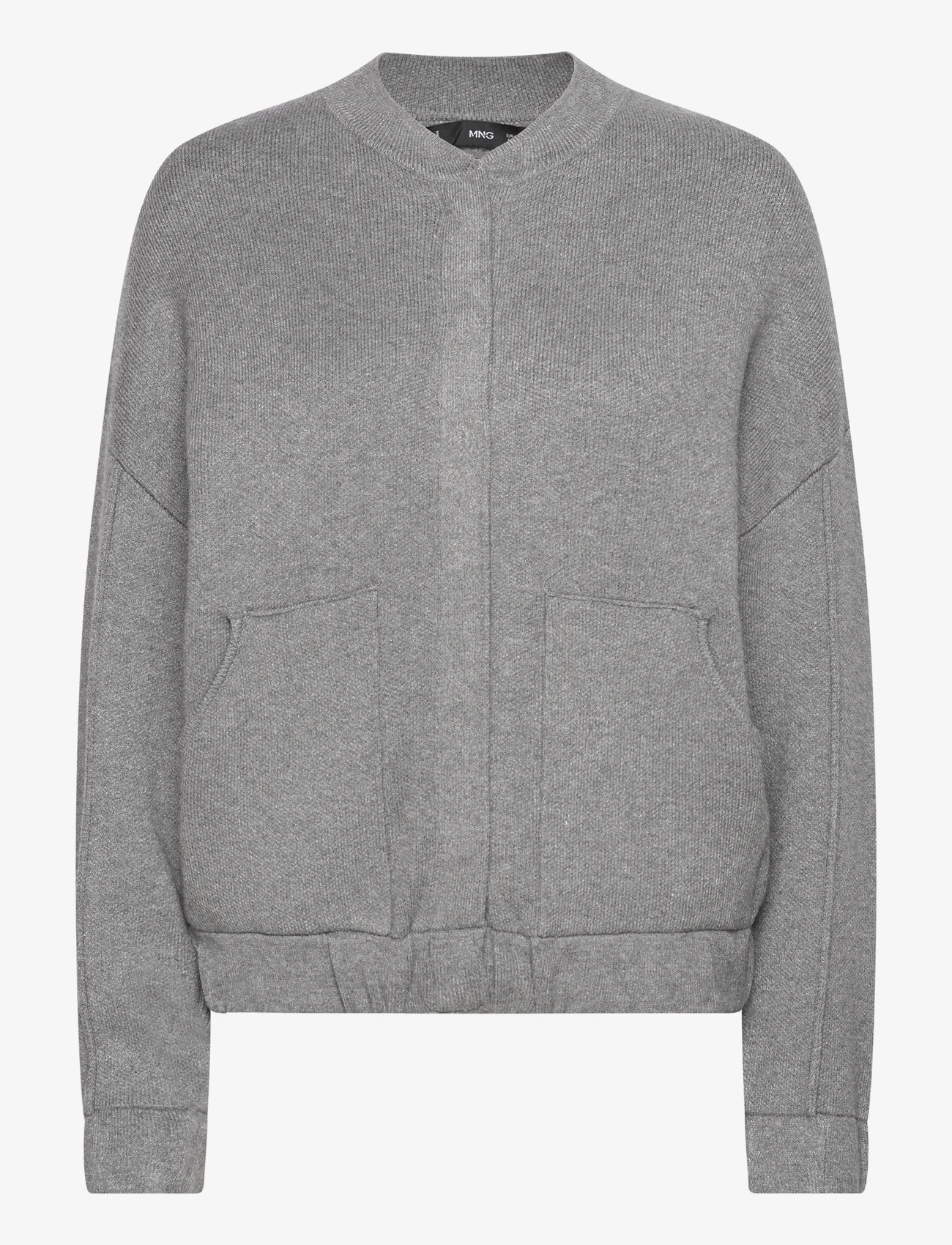 Mango - Knitted bomber jacket - forårsjakker - dark grey - 0
