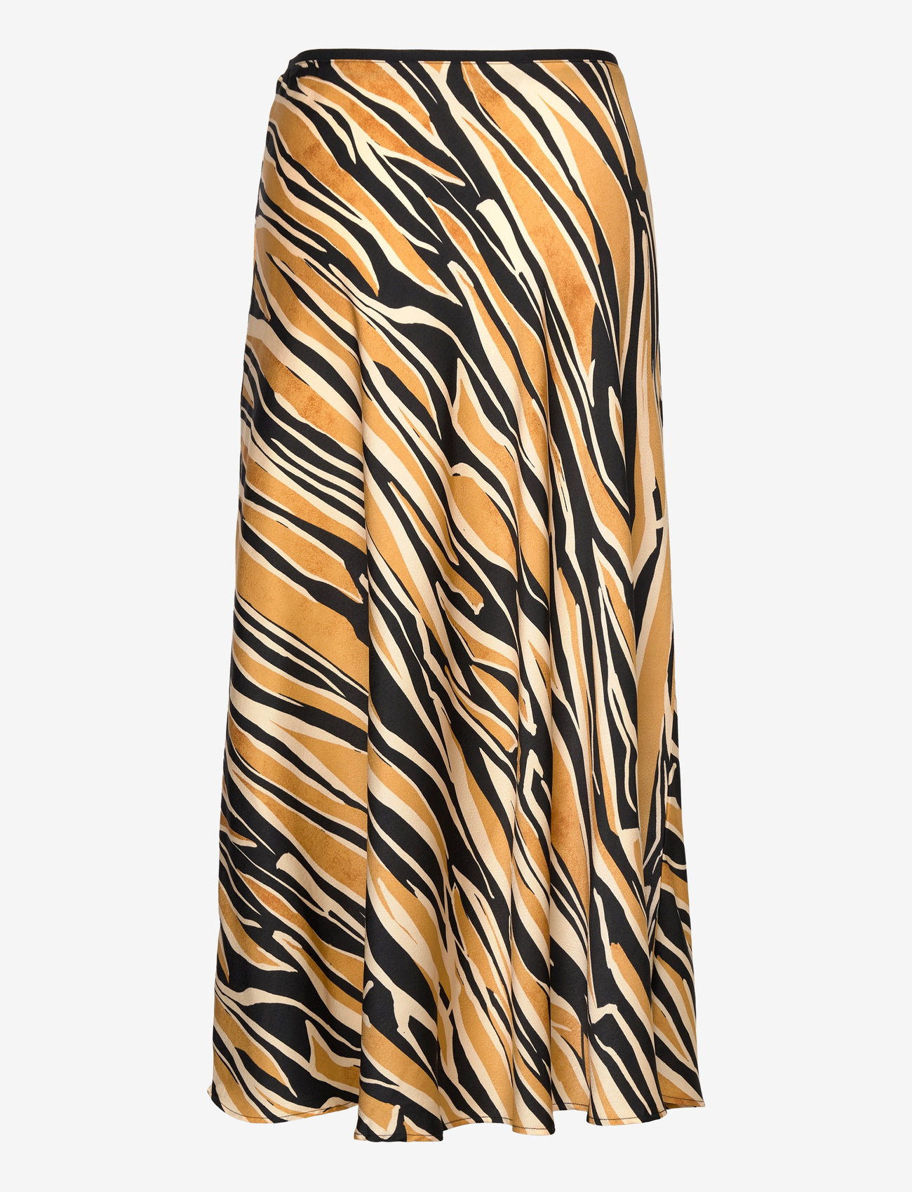 Mango - Printed satin skirt - satinnederdele - dark brown - 1