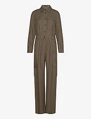 Mango - Cotton pockets jumpsuit - kvinder - beige - khaki - 0