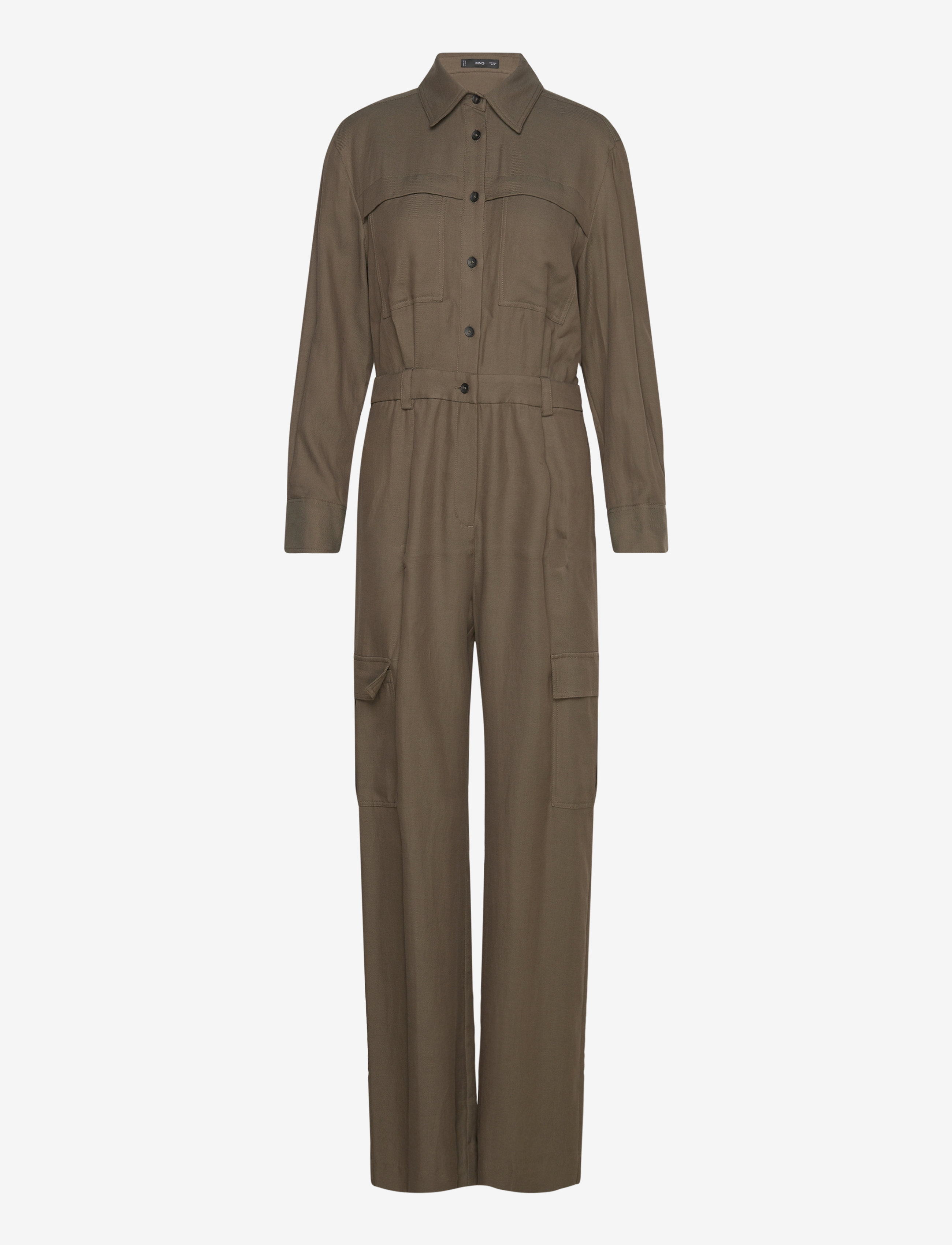 Mango Cotton pockets jumpsuit - Buksedragter - BEIGE - KHAKI / green