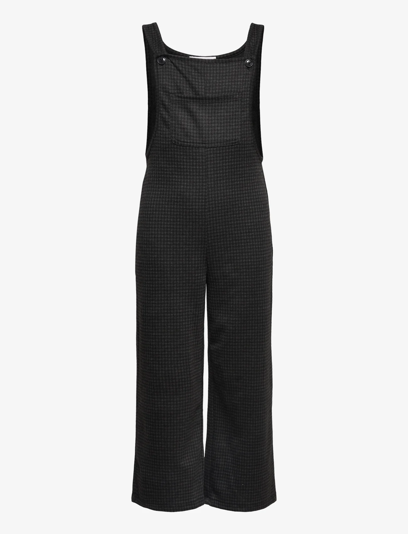Mango - Long houndstooth dungarees - sommarfynd - black - 0