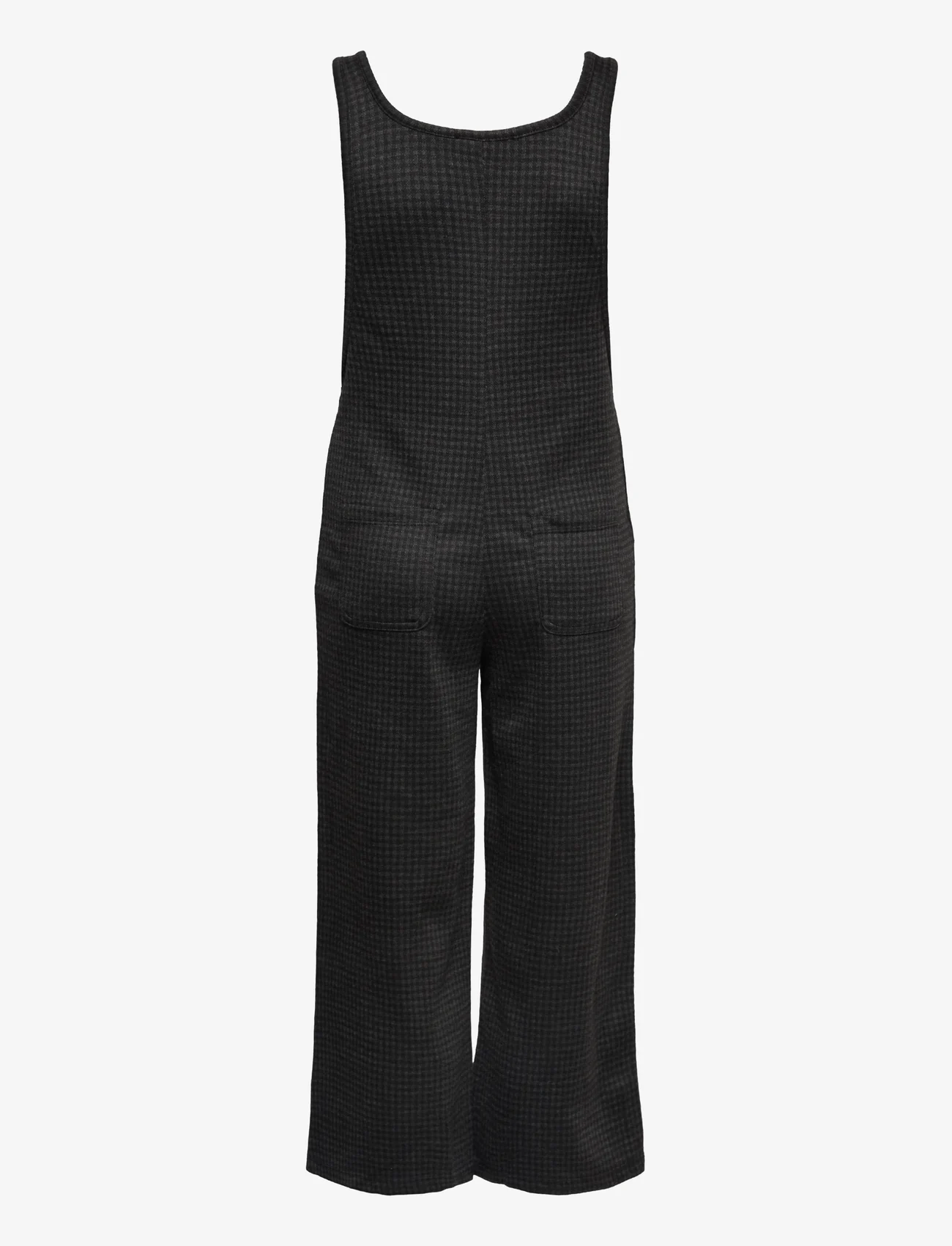 Mango - Long houndstooth dungarees - sommarfynd - black - 1