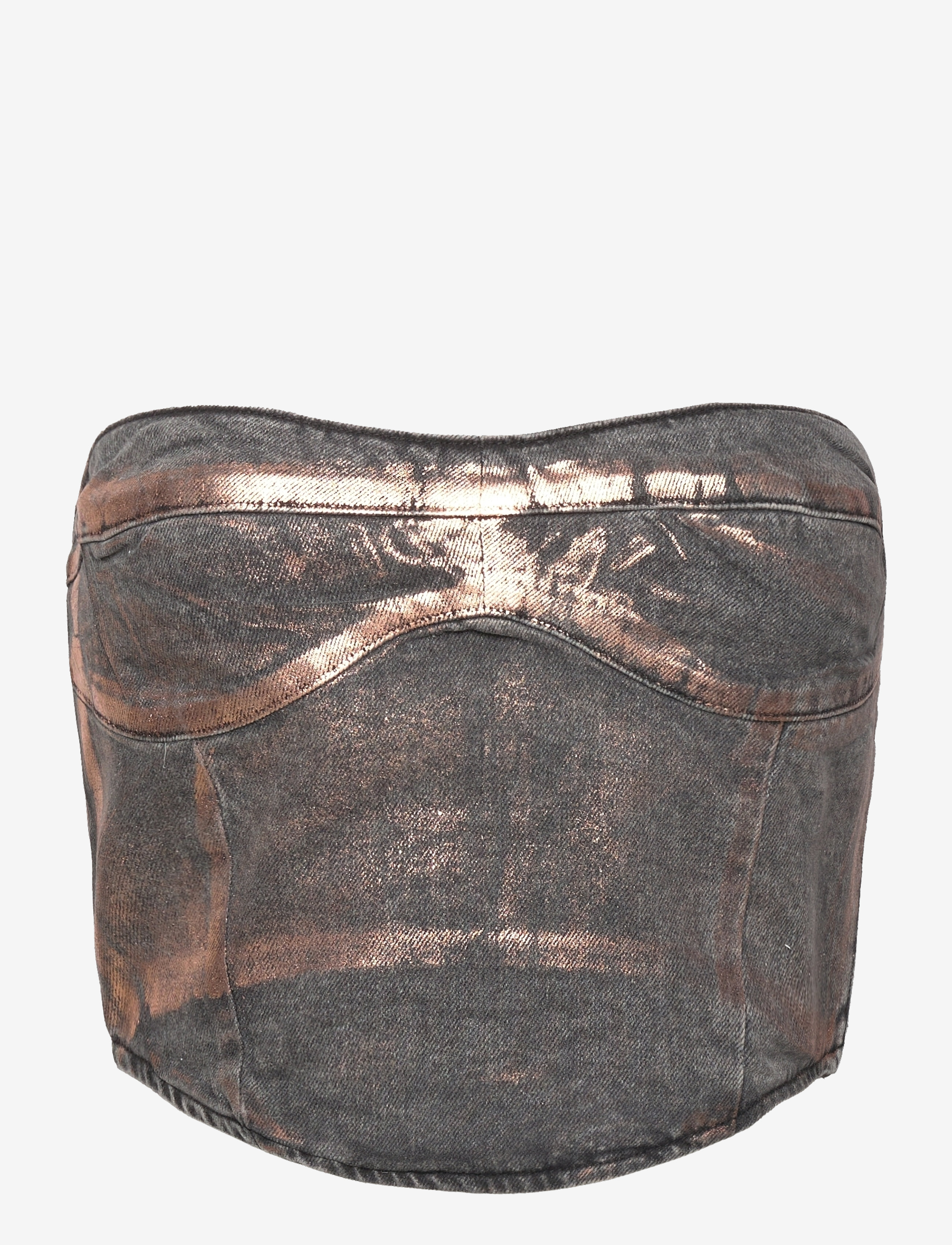 MANGO Denim Foil Oberteil Gold - L - Damen