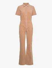 Mango - Corduroy jumpsuit with zip - jumpsuits - medium brown - 0