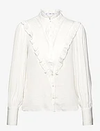 Shirt with ruffle detail - NATURAL WHITE