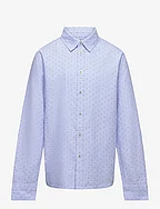 Printed cotton shirt - LT-PASTEL BLUE