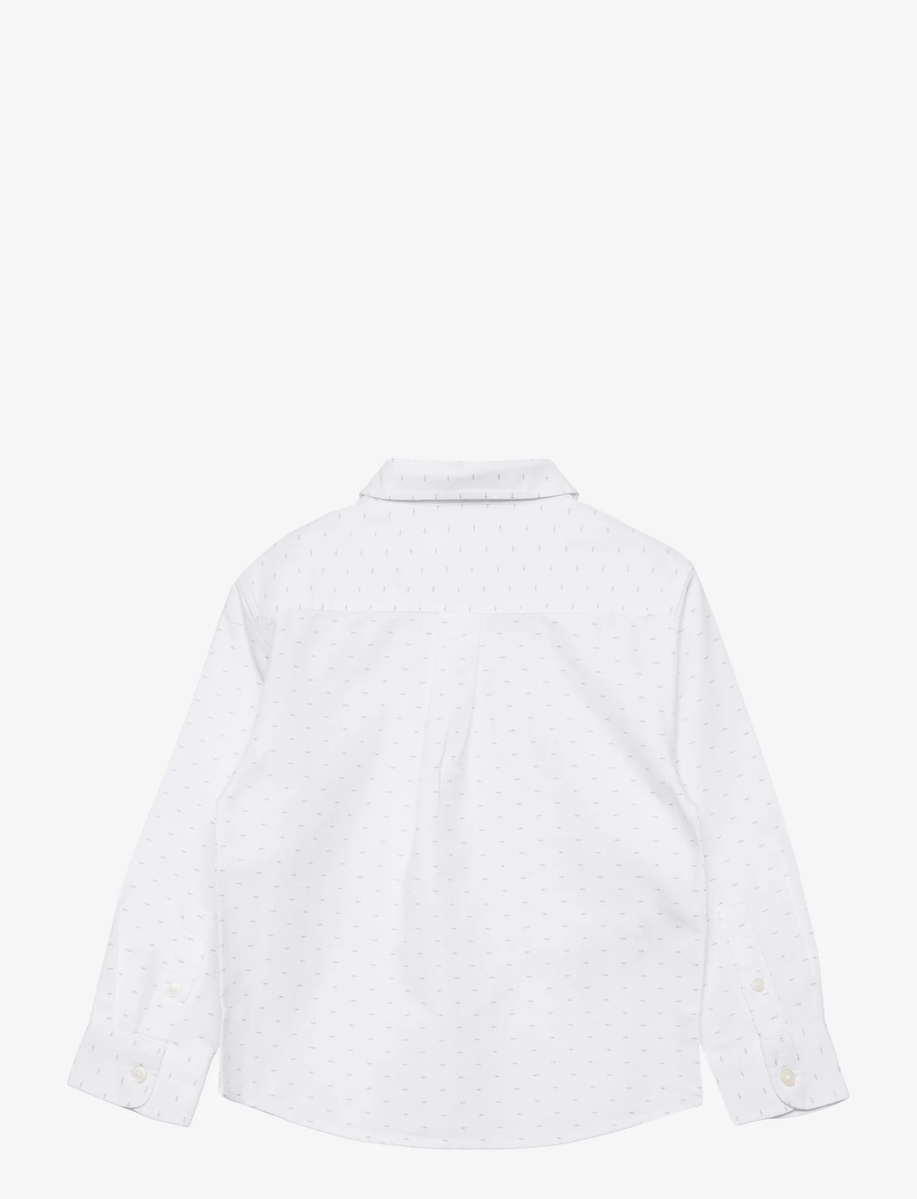 Mango - Printed cotton shirt - långärmade skjortor - white - 1