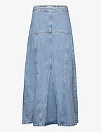 Long denim skirt with seams - OPEN BLUE