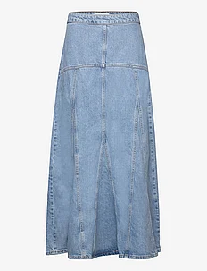Long denim skirt with seams, Mango