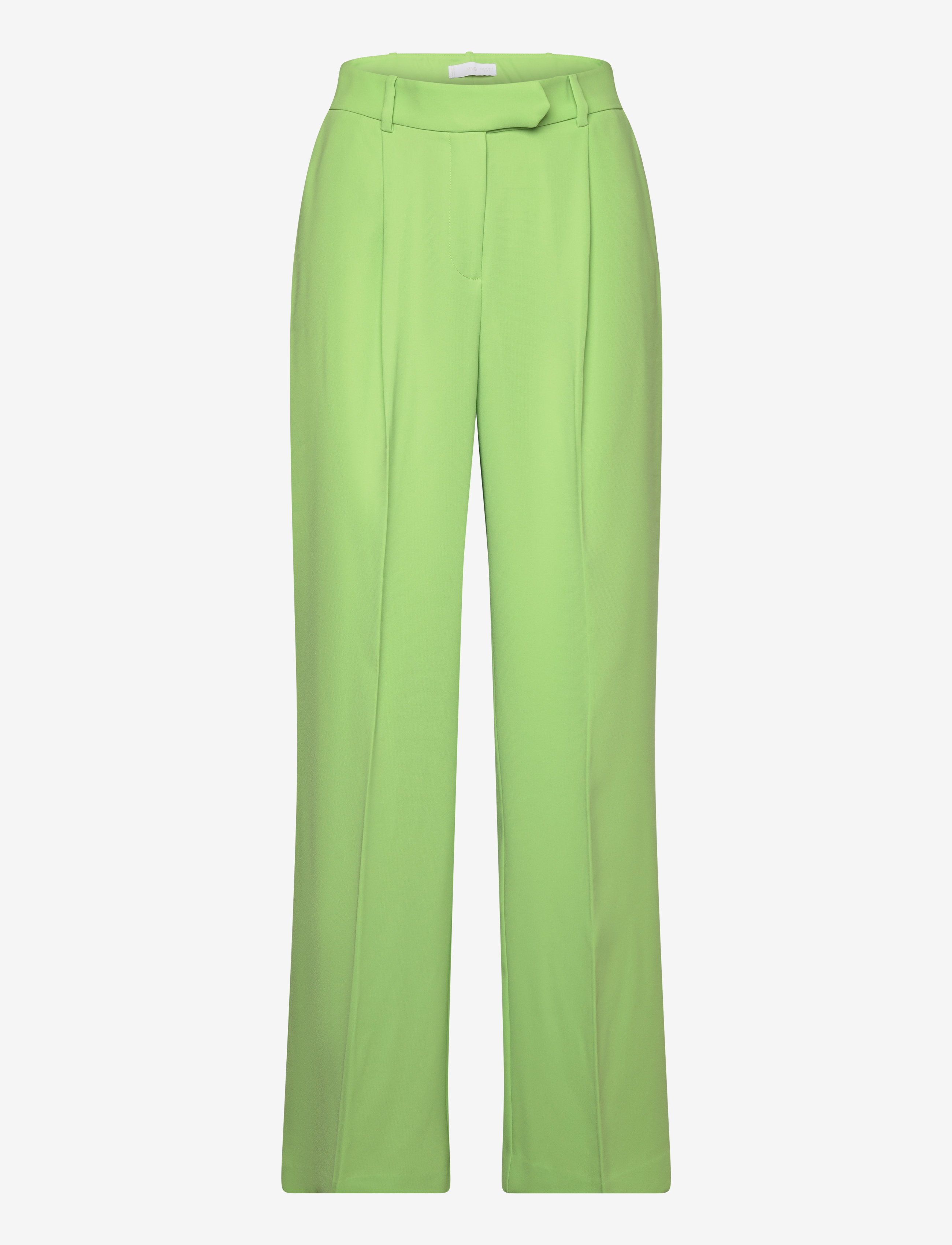 Mango Wideleg pleated trousers - Byxor - BRIGHT YELLOW / green