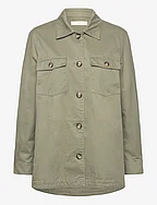 Cotton overshirt with buttons - BEIGE - KHAKI