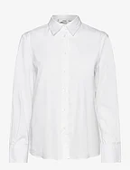 Regular cotton lyocell-blend shirt - NATURAL WHITE