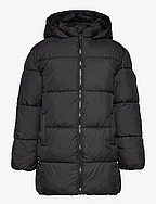 Quilted long coat - BLACK