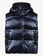 Quilted gilet with hood - NAVY