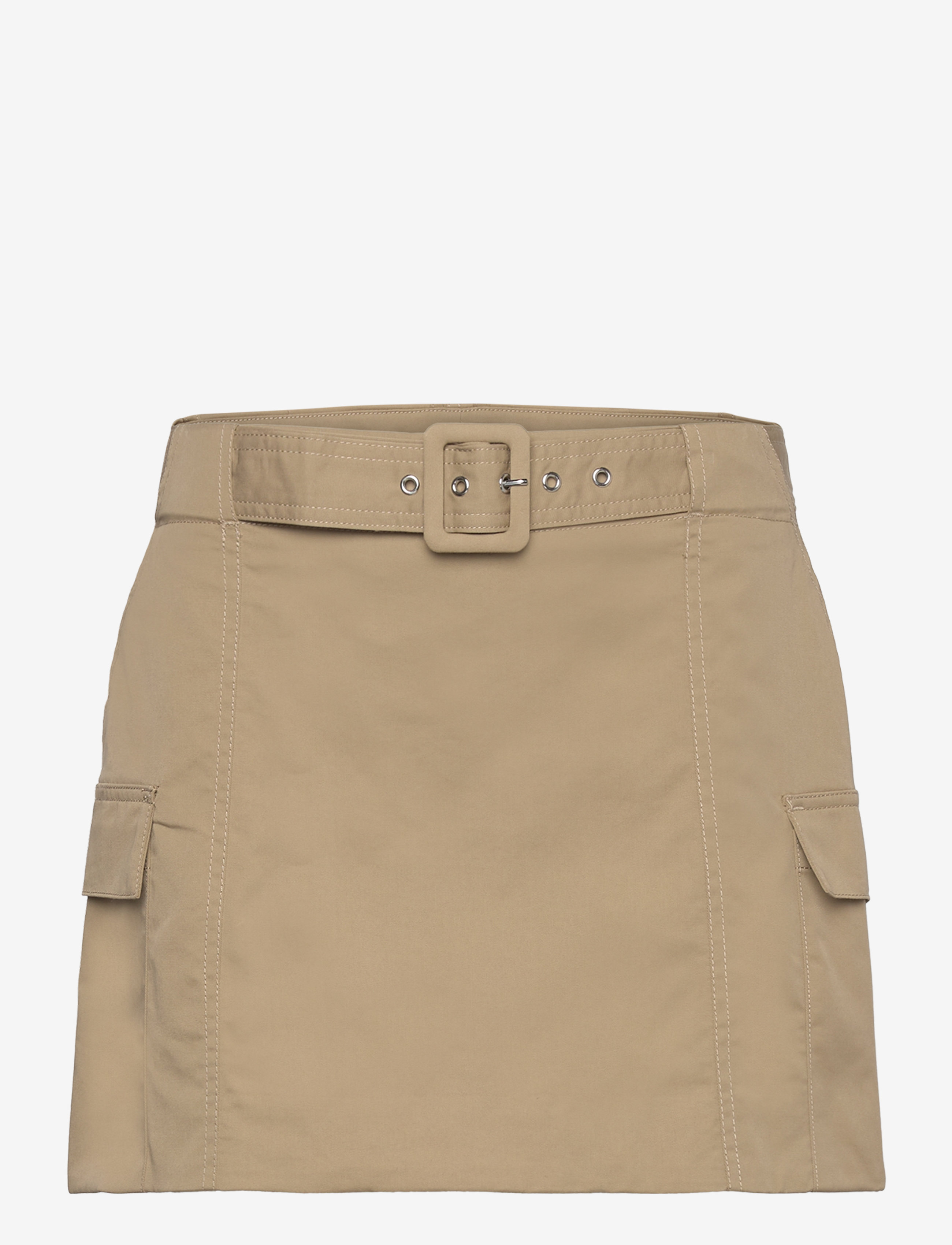 Mango Cargo mini-skirt with belt - Korte nederdele - MEDIUM BROWN / brown