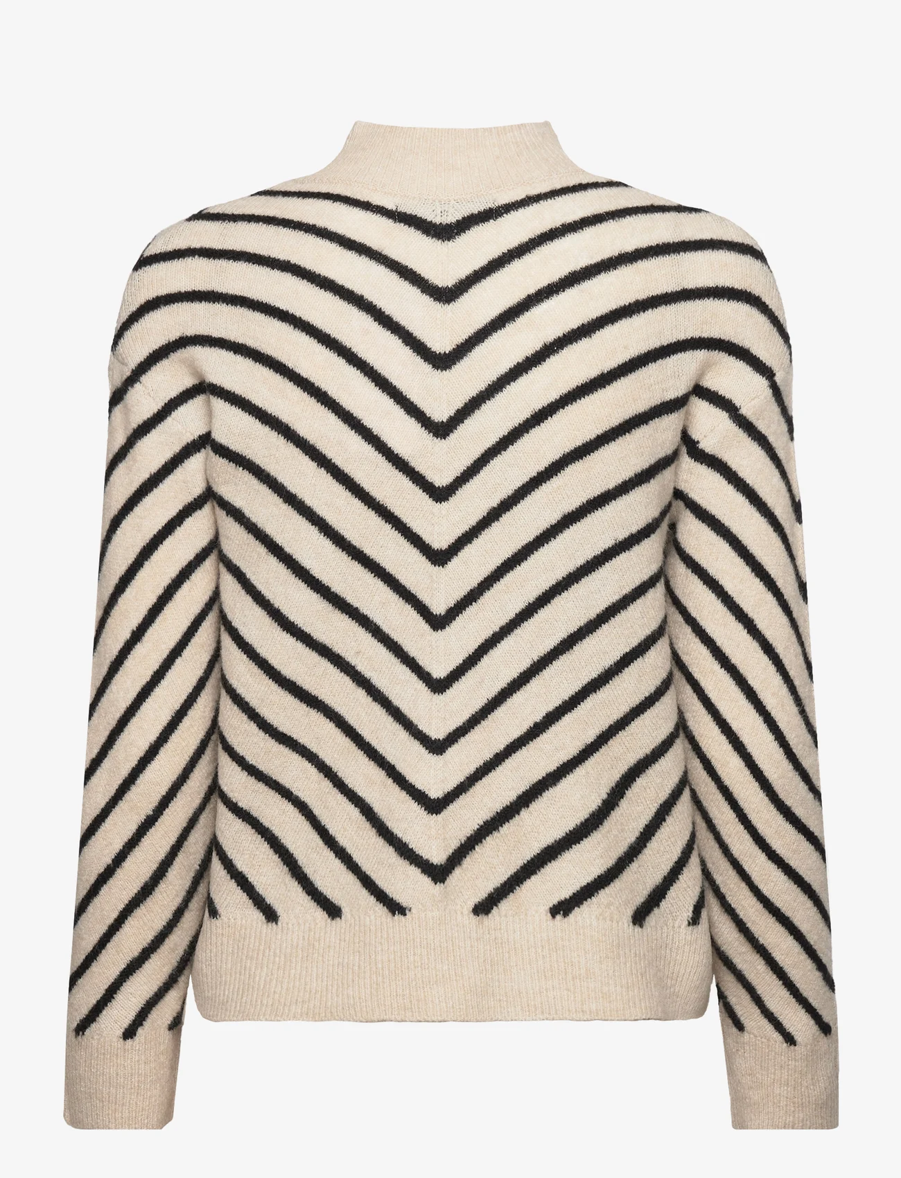 Mango - Stripe-print sweater with Perkins neck - lägsta priserna - lt pastel grey - 1