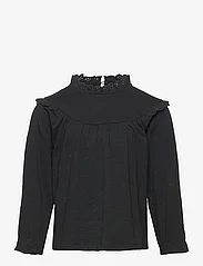 Mango - Long -sleeved t-shirt with ruffles - langærmede t-shirts - black - 0