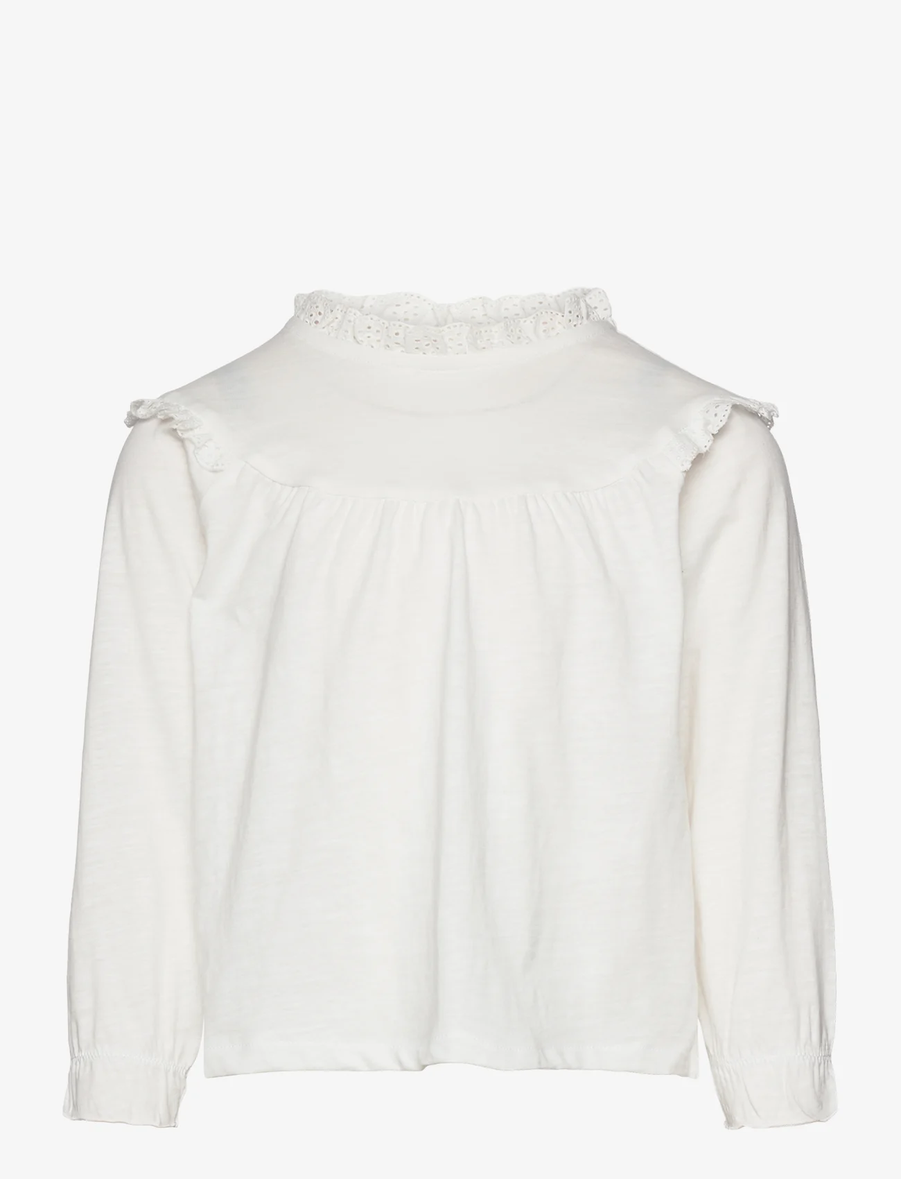 Mango - Long -sleeved t-shirt with ruffles - langærmede t-shirts - natural white - 0