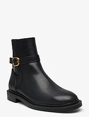 Mango - Ankle boots with elastic panel and buckle - flate ankelstøvletter - black - 0