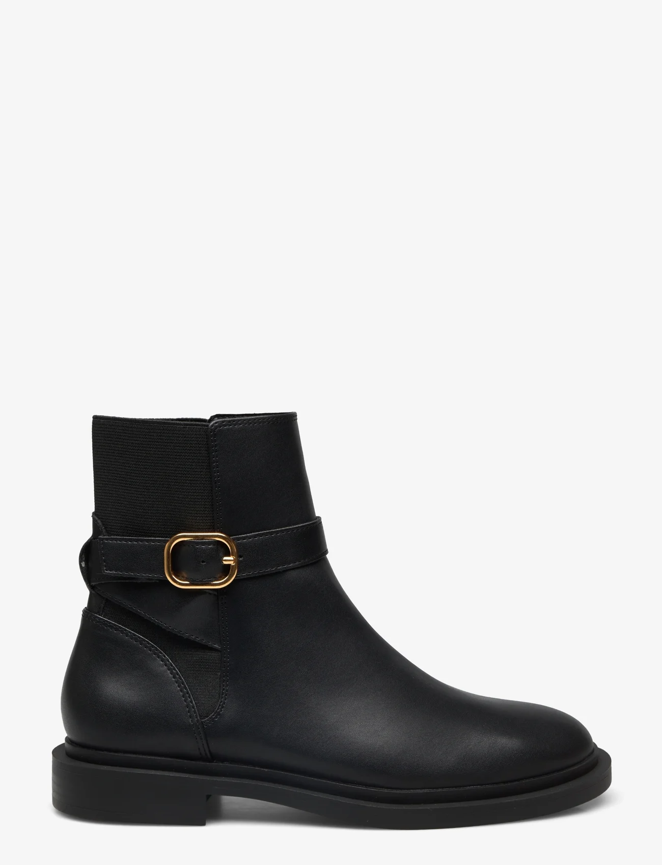 Mango - Ankle boots with elastic panel and buckle - flate ankelstøvletter - black - 1
