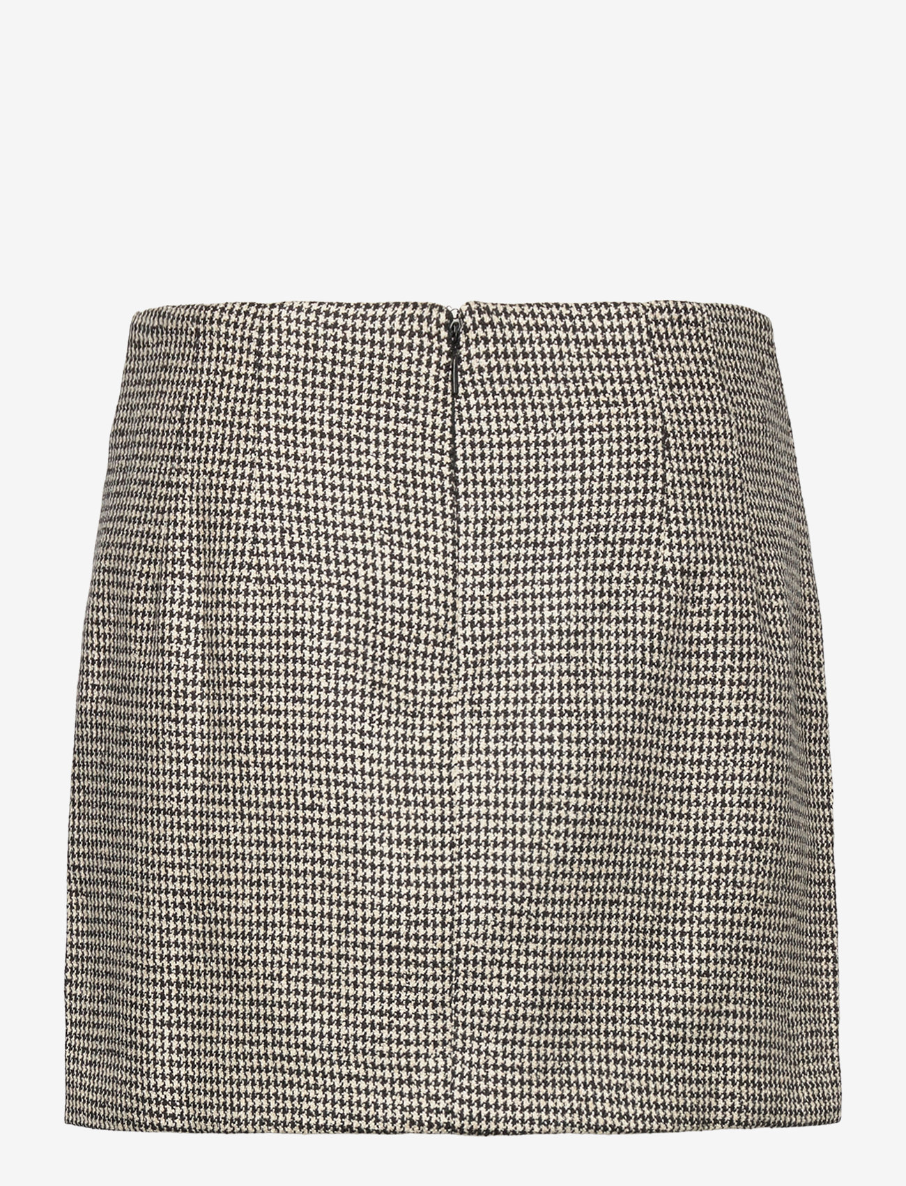 Mango - Houndstooth straight mini-skirt - laveste priser - black - 1