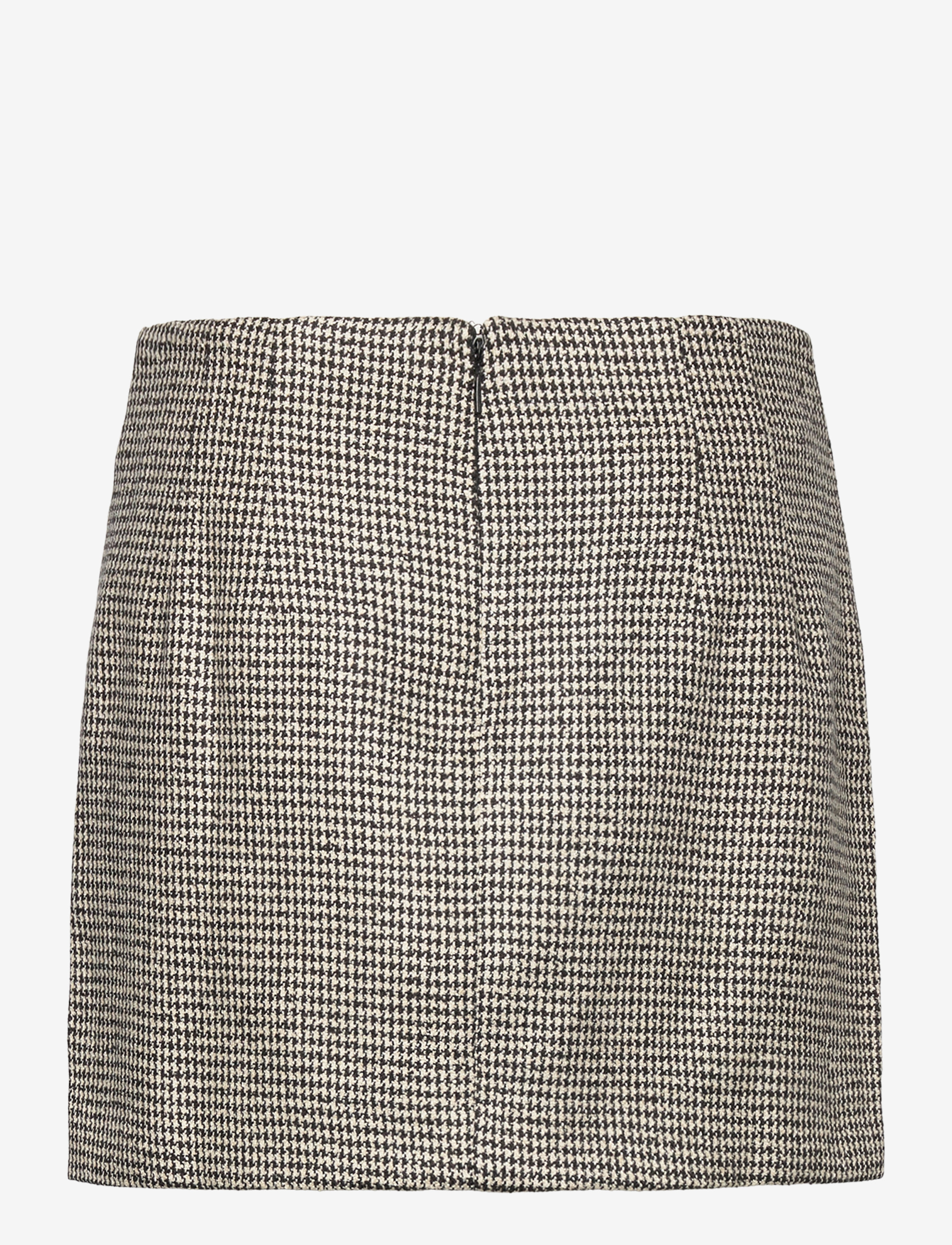 Mango - Houndstooth straight mini-skirt - kurze röcke - black - 1