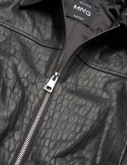 Mango - Leather jacket with elasticated hem - forårsjakker - black - 2