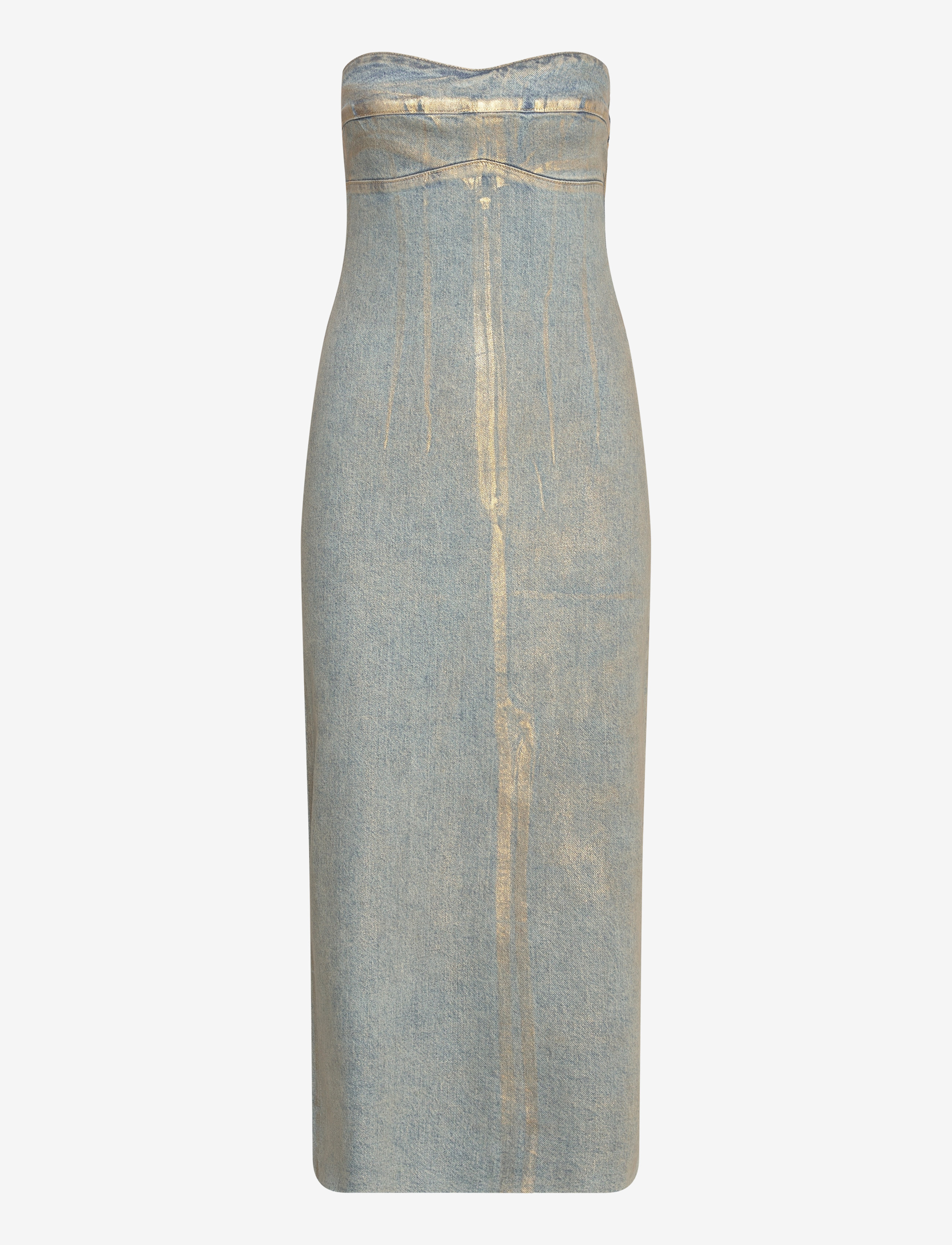 Mango Denim foil dress - Maksikleidid - GOLD / blue