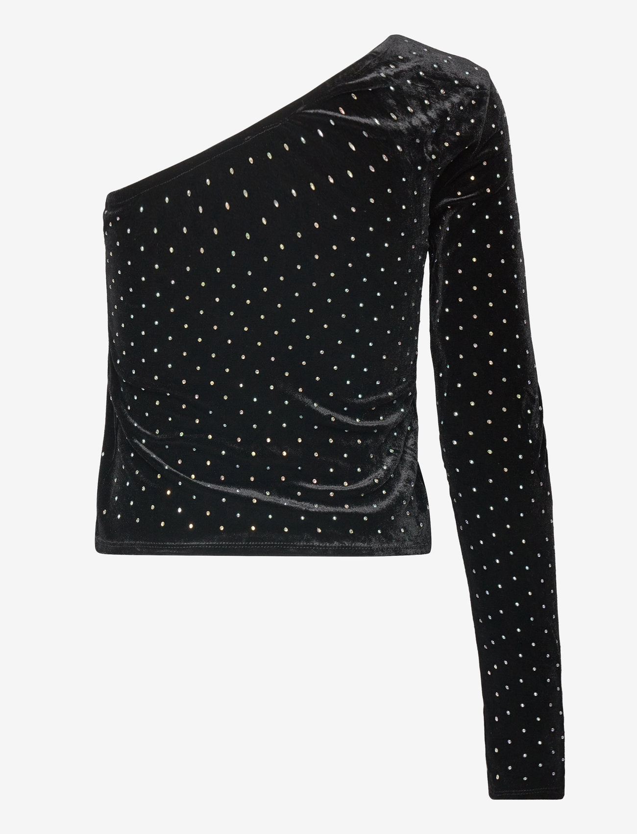 Mango - Strass velvet top - sügisesed riided - black - 1