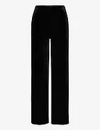 Velvet wideleg trousers - BLACK