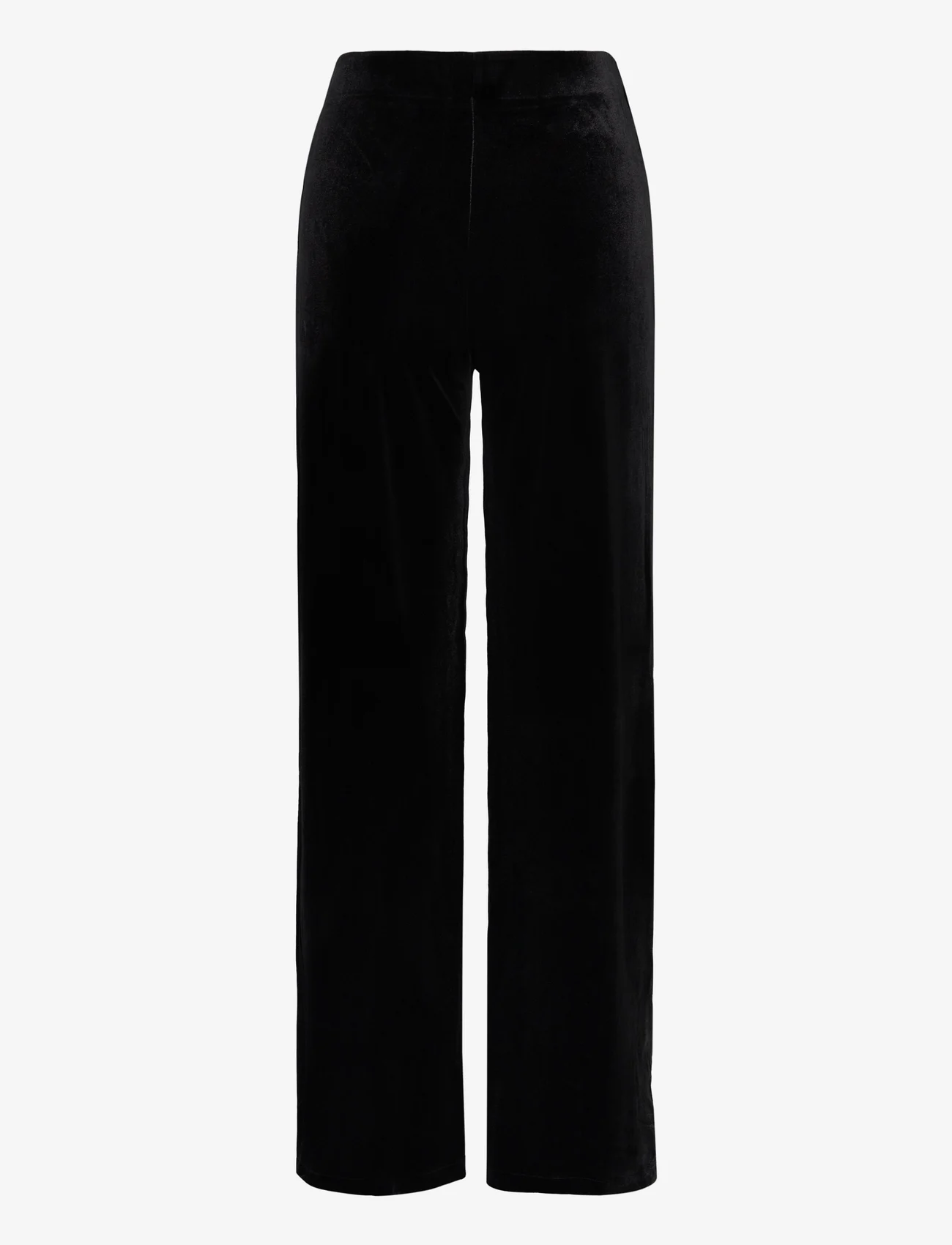 Mango - Velvet wideleg trousers - laveste priser - black - 1